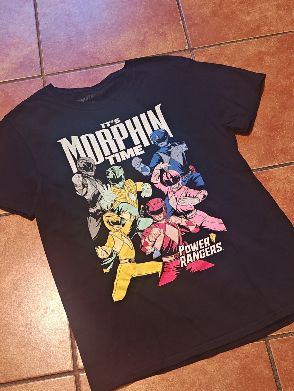 Power Rangers "It's Morphin Time" Men Black Graphic Tee
